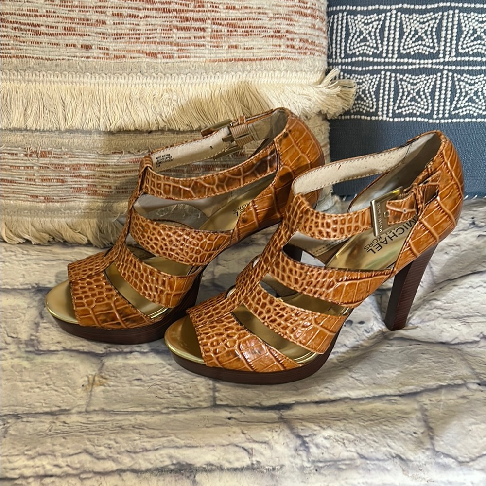 Michael Kors Croc Embossed High Heels - Picture 2 of 8